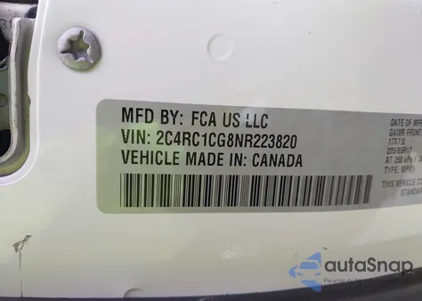 2022 Chrysler Voyager Lx z USA, uszkodzony, nr VIN 2C4RC1CG8NR223820